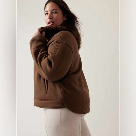 🩷 Athleta - Women's Westbound Sherpa Jacket - Mahogany. Size: M/P. NWT. - Picture 14 of 14